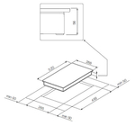 Индукционная варочная панель на 2 конфорки Graude IK 30.1 C размеры