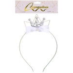 Ободок «Королевский бант» 18 см, Серебро