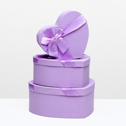 Коробка "Сердце" ФИОЛЕТОВЫЙ БАНТ 18*16*5