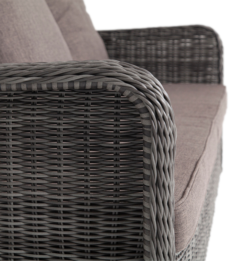 "Гляссе" диван трехместный из искусственного ротанга, цвет графит