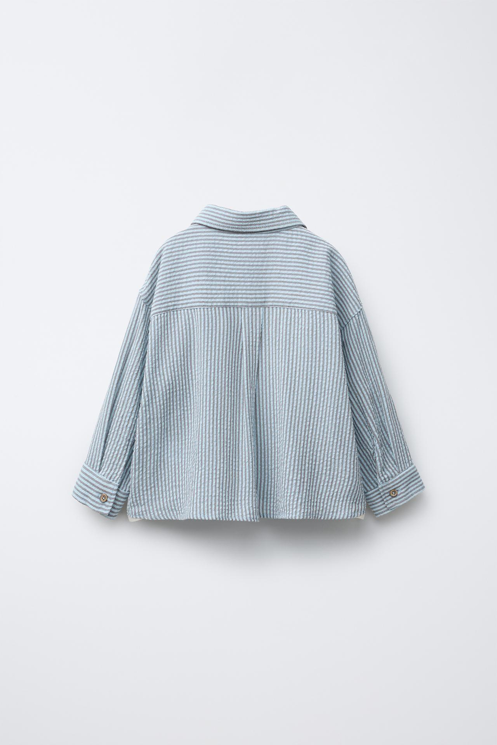 ZARA РУБАШКА В ПОЛОСКУ ИЗ РЕЛЬЕФНОЙ ТКАНИ, ПОЛОСКИ