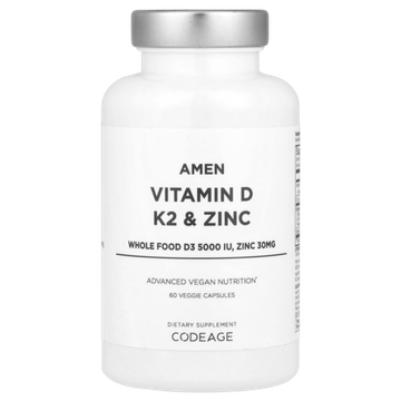CODEAGE AMEN Vitamin D + K2 +Zinc 120 veg caps , Витамин Д3 + К2 + Цинк