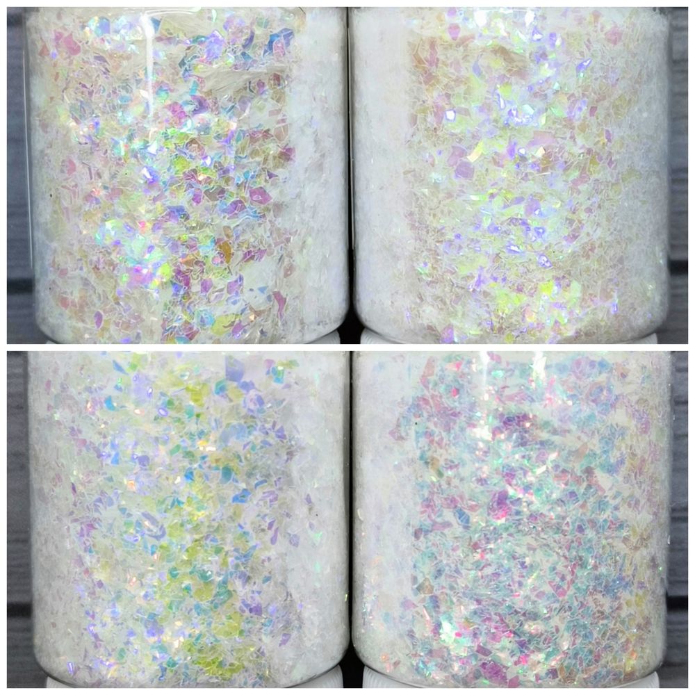 Белые хлопья хамелеон набор - 4 штуки для дизайна ногтей, маникюра, бодиарта, макияжа...