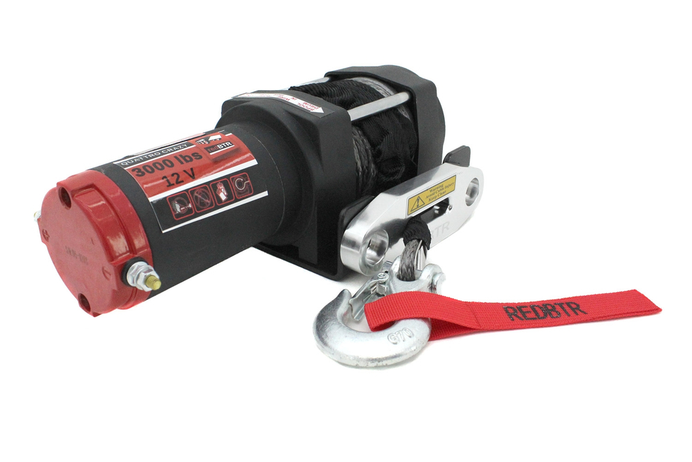 Лебедка для квадроцикла 12В 3000 lbs (1360 кг) (синтетический трос)