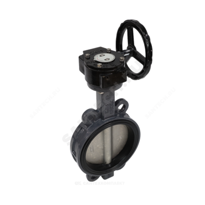 Затвор дисковый поворотный чугун 2012R Ду 400 Ру16 межфл с редуктором диск нерж манжета NBR Benarmo