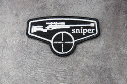 Шеврон Sniper вышивка. Чёрный