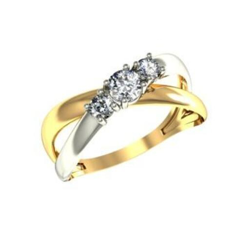 Кольцо из золота с фианитами