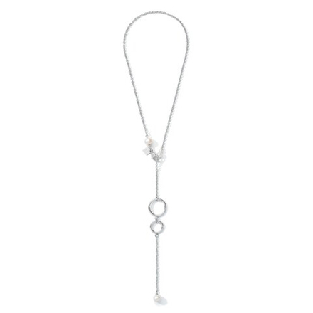 Колье Coeur de Lion Y Chain & Ring White-Silver 1103/10-1417 цвет белый, серебряный