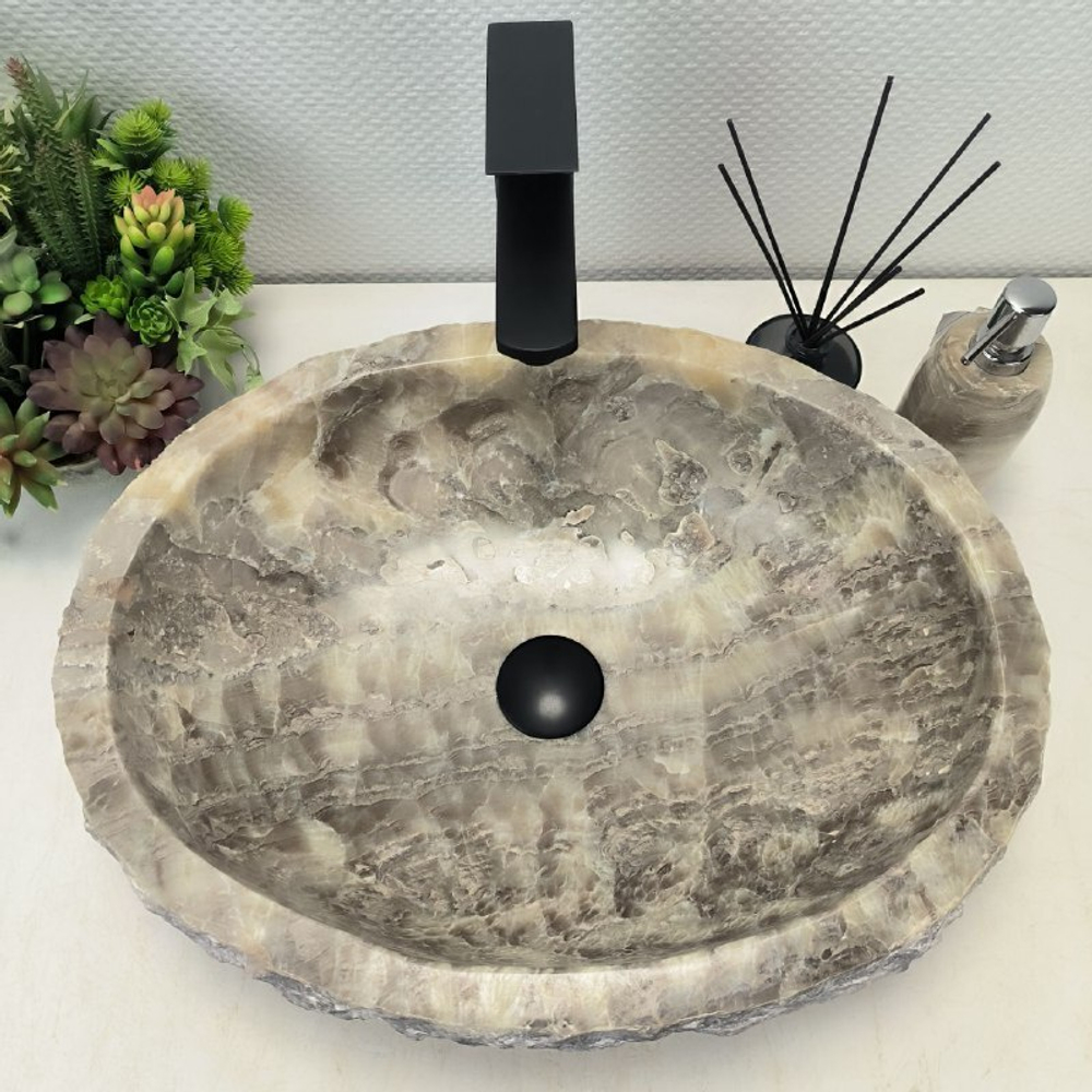 Раковина из оникса Erozy Grey EO-62570 51*41*15 0093