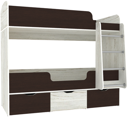 Кровать двухъярусная КарИВи Малыш Двойняшка Винтерберг Венге