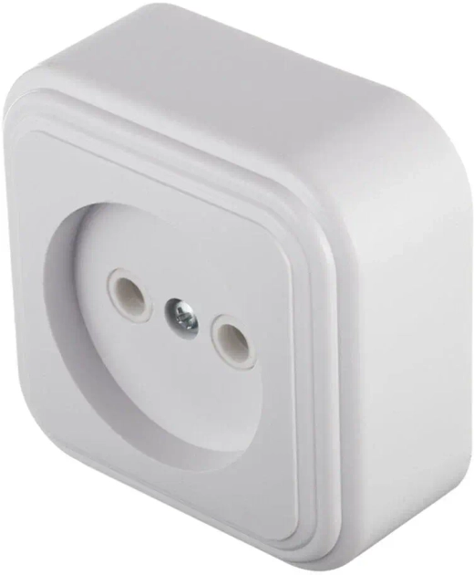Розетка накладная 1-местная 16А АБС-пластик белый