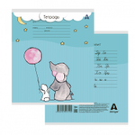 Тетрадь 12л., линия, Alingar, скрепка, блок офсет, 100% белизна, мелованный картон (стандарт), "Слоник"