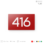 Номер на дверь 416, табличка на дверь для офиса, квартиры, кабинета, аудитории, склада, красная 120х70 мм, Айдентика Технолоджи