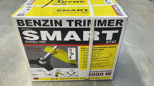 Бензиновый триммер (косилка) жёлтый Smart (4л.с, 42,7 см.куб 8000об/мин) (Гарантия: 14 дней)