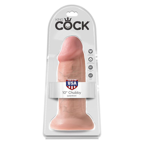 Телесный реалистичный фаллоимитатор-гигант 25,4см на присоске PipeDream King Cock 10 Chubby Flesh Dildo 5536-21