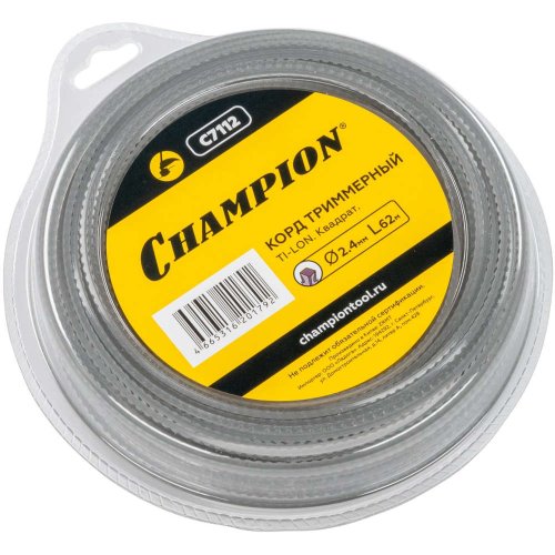 Леска CHAMPION TI-LON 2,4*62 м (зубчатый квадрат)+нож   C7112