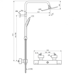Душевая система с термостатическим смесителем для душа Ideal Standard CERATHERM C100 A7540AA