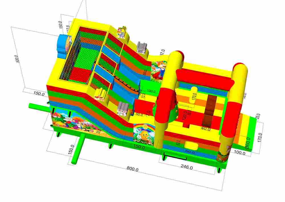 Коммерческий надувной батут «Добрая русская сказка 4», 8*4*5 м