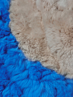 Вязаный детский плед из натурального меха рекс "Котик" 120х80 см (голубой)