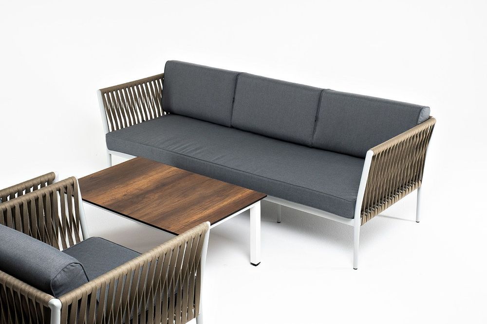 "Касабланка" лаунж-зона плетеная из роупа 5-местная, цвет серый