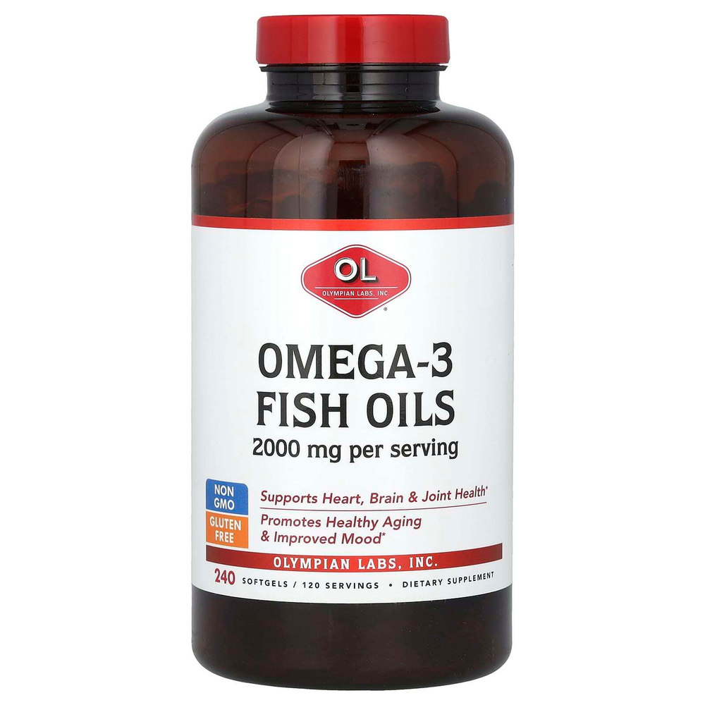Olympian Labs, рыбий жир с омега-3, 240 капсул (1000 мг в 1 капсуле)