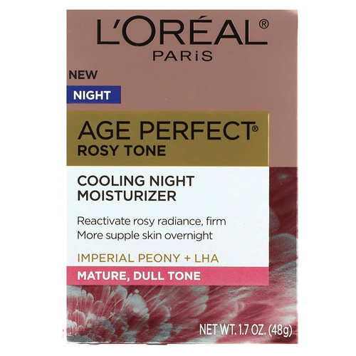 L'Oréal, Age Perfect Rosy Tone, охлаждающее ночное увлажняющее средство, 48 г (1,7 унции)