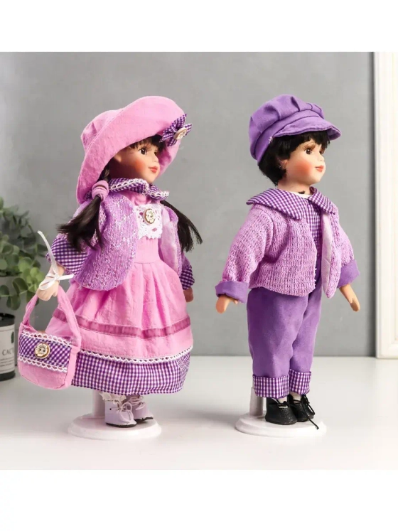 Набор кукол керамических фарфоровых Тася и Миша 30 см