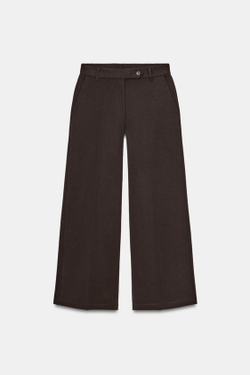 ZARA БРЮКИ ИЗ ИНТЕРЛОКА, ШОКОЛАДНЫЙ