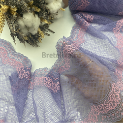 Кружево эластичное фиолетово-розовое 17 см