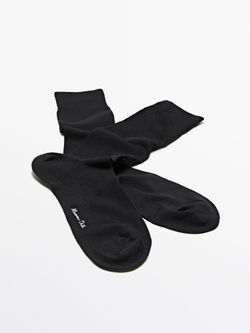 Massimo Dutti Высокие носки из прочного смесового хлопка, темно-синий