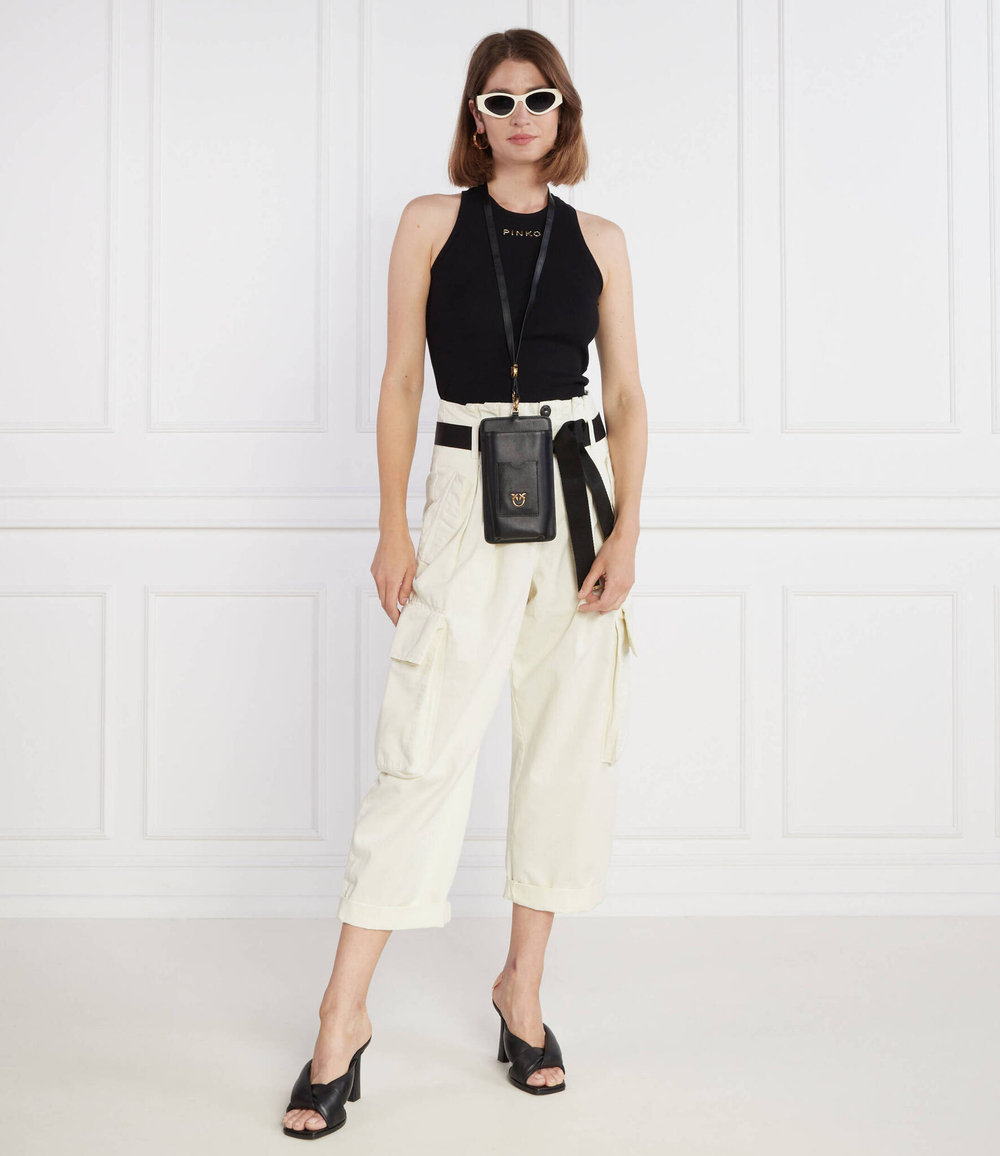 Кожаная сумка для телефона PHONE FOLDER VITELLO MORBIDO Pinko - черный(101773 A0QO)