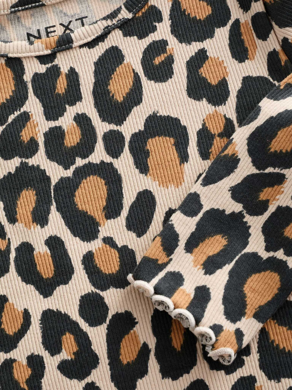 Лонгслив для девочки Next B68-845, Бежевый, Черный