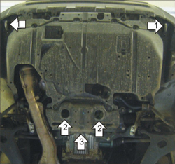 Усиленная защита Motodor картера двигателя. 5 мм, алюминий. для Subaru Forester 2008-2013 арт.32217