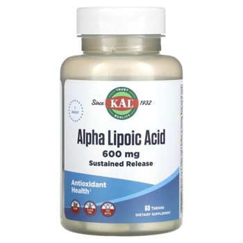 KAL Alpha Lipoic Acid 600mg 60 tab, Альфа Липоевая Кислота