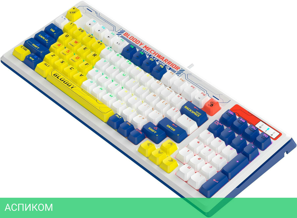 Клавиатура A4Tech Bloody B950 синий/белый
