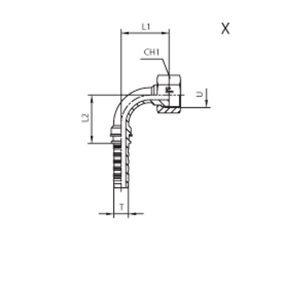 Фитинг DN 38 ORFS (Г) 2 (90)