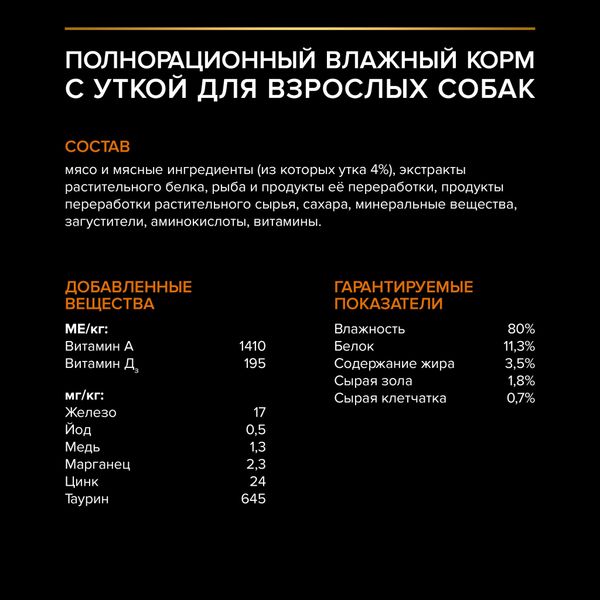 Пауч Pro Plan Everyday Nutrition для собак мелких и карликовых пород, с уткой в соусе