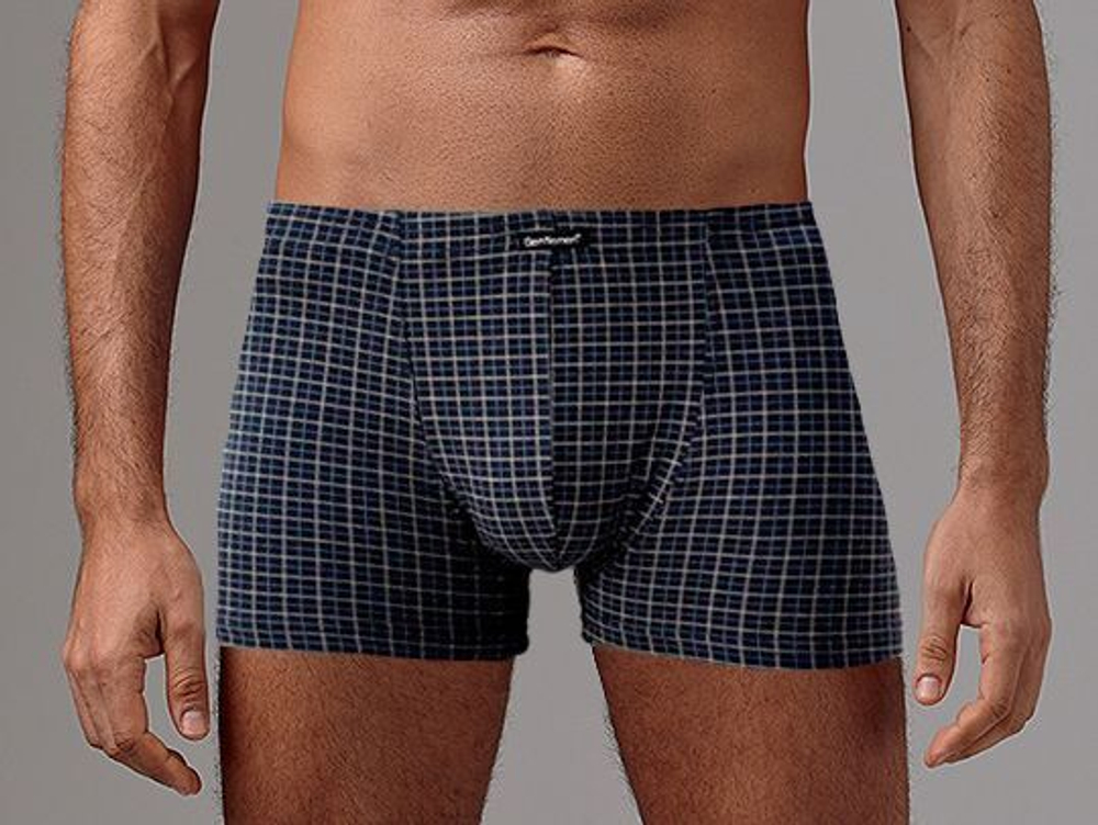 Клетчатые боксеры из высококачественного хлопка (Размер: XXL) (Цвет: синий)