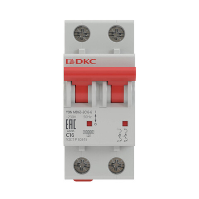 Авт. выкл. модульный YON MD63 2P 2А C 10kA