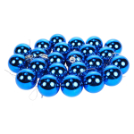 Новогодние шары 4 см (набор 24 шт) "Глянец", синий (Серпантин)