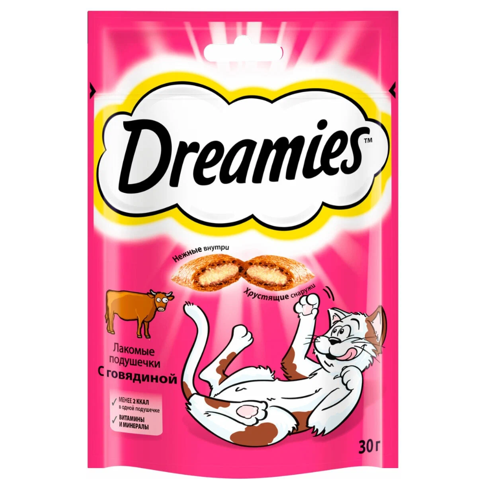 Лакомство для кошек Dreamies Говядина 30 гр