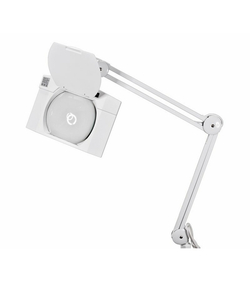 Rexant 31-0513 Лупа на струбцине REXANT, квадратная, 5D, с подсветкой 60 SMD LED, сенсорный регулятор яркости, белая
