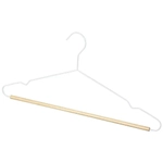 Вешалка металлическая с деревянной перекладиной Винтаж, цвет белый