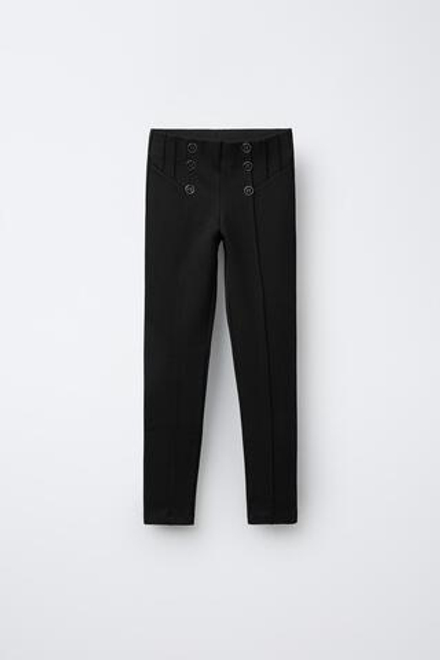 ZARA ЛЕГИНСЫ С ПУГОВИЦАМИ, ЧЕРНЫЙ