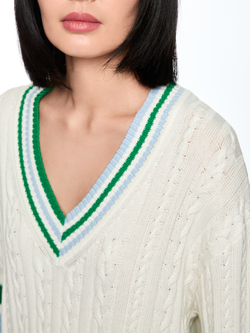 Пуловер из хлопка и шерсти