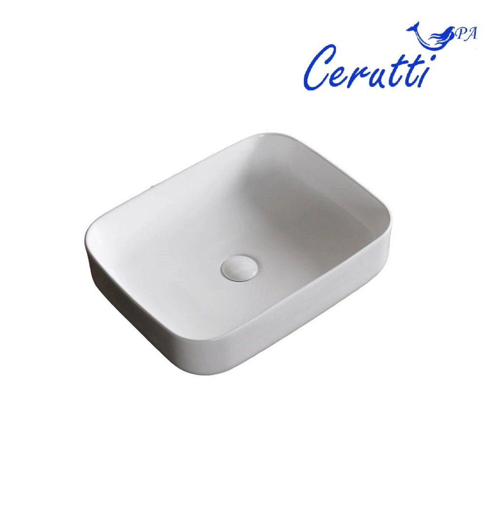 Раковина CR0084 накладная, белая, прямоугольная 500х400х135 Ceruttispa