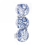 Новогодние шары 7см (набор 3шт) «Зимние узоры», синий