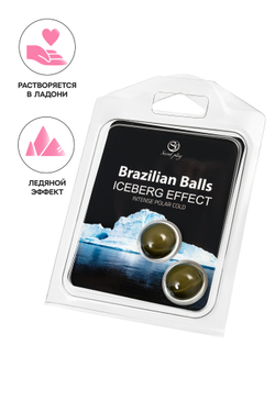 Массажное масло SECRET PLAY BRAZILIAN BALLS, ледяной эффект, 2 х 4 гр