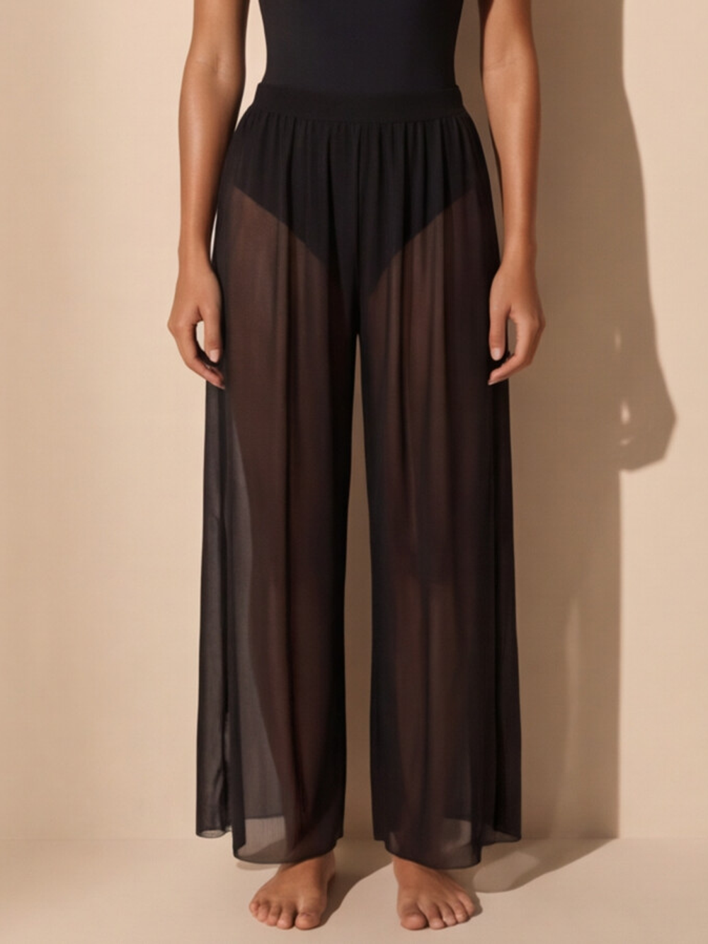 Брюки пляжные Сетка Черные