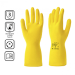 Перчатки КЩС латексные многоразовые желтые, 1 пара, р-р XL HQ Profiline